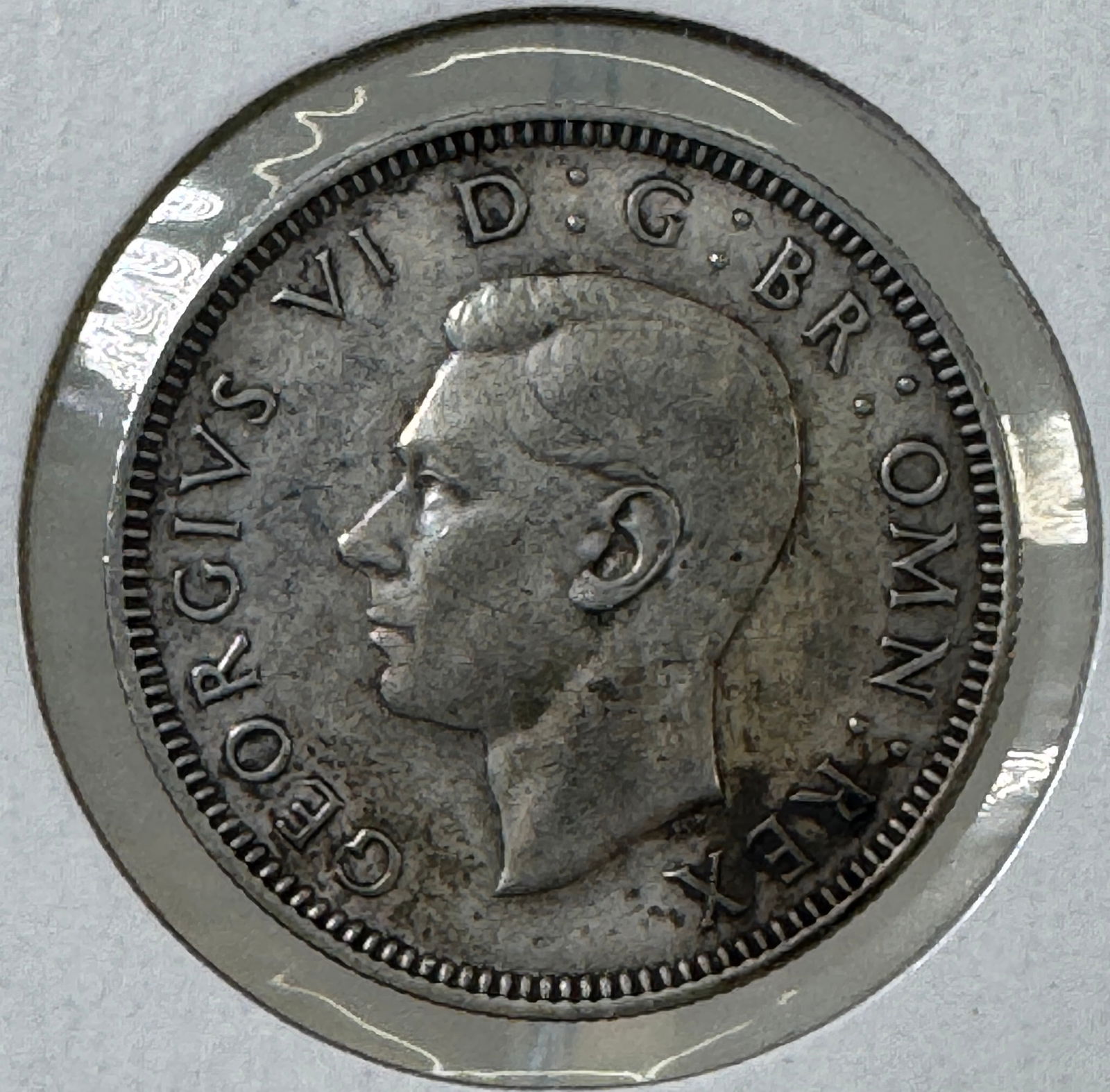 -*1943 Great Britain One Shilling .500 Silver Coin - George VI (1 of 2)