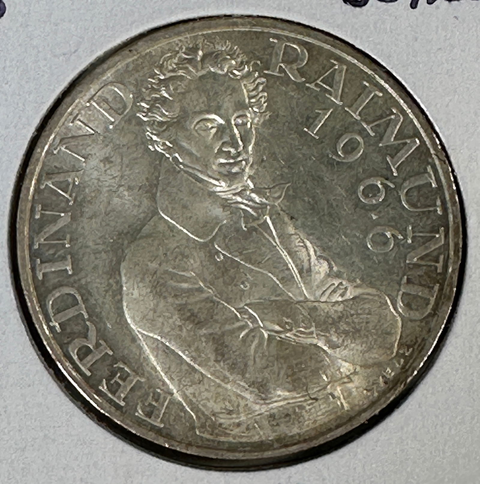 1966 Austria 25 Schilling Ferdinand Raimund Post WWII .800 Silver Coin: Item(s) as titled. Ungraded; condition varies. See images.