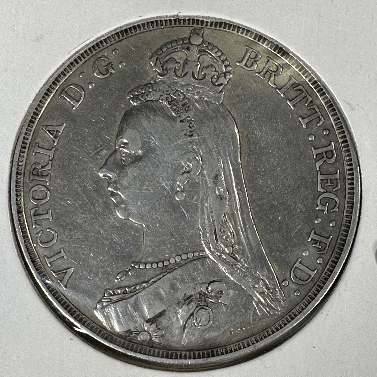 -*1887 British .925 Silver Crown Coin - Victoria (1 of 2)