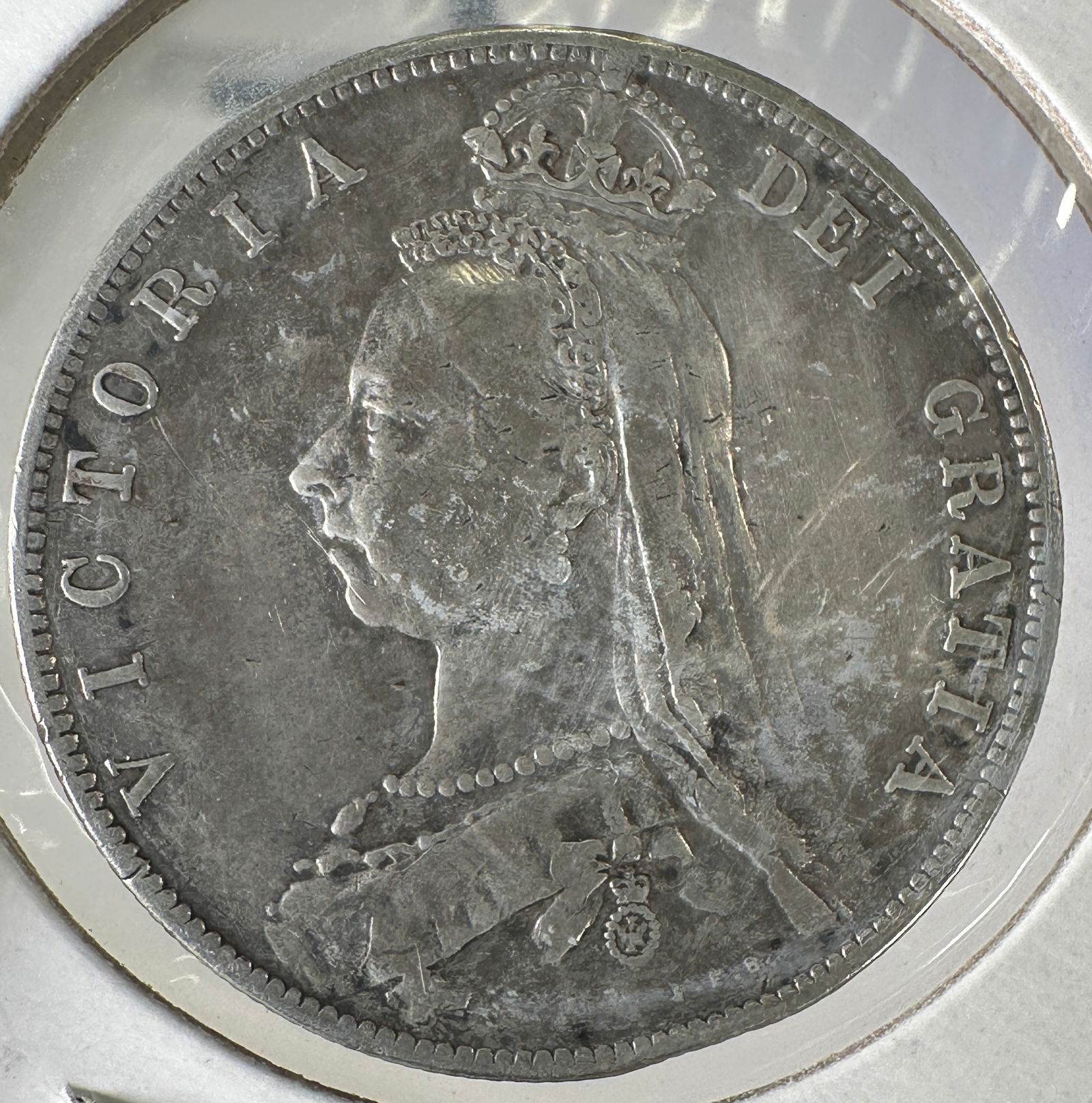 -*1889 Great Britain Victoria Half Crown .925 Silver Coin (1 of 2)