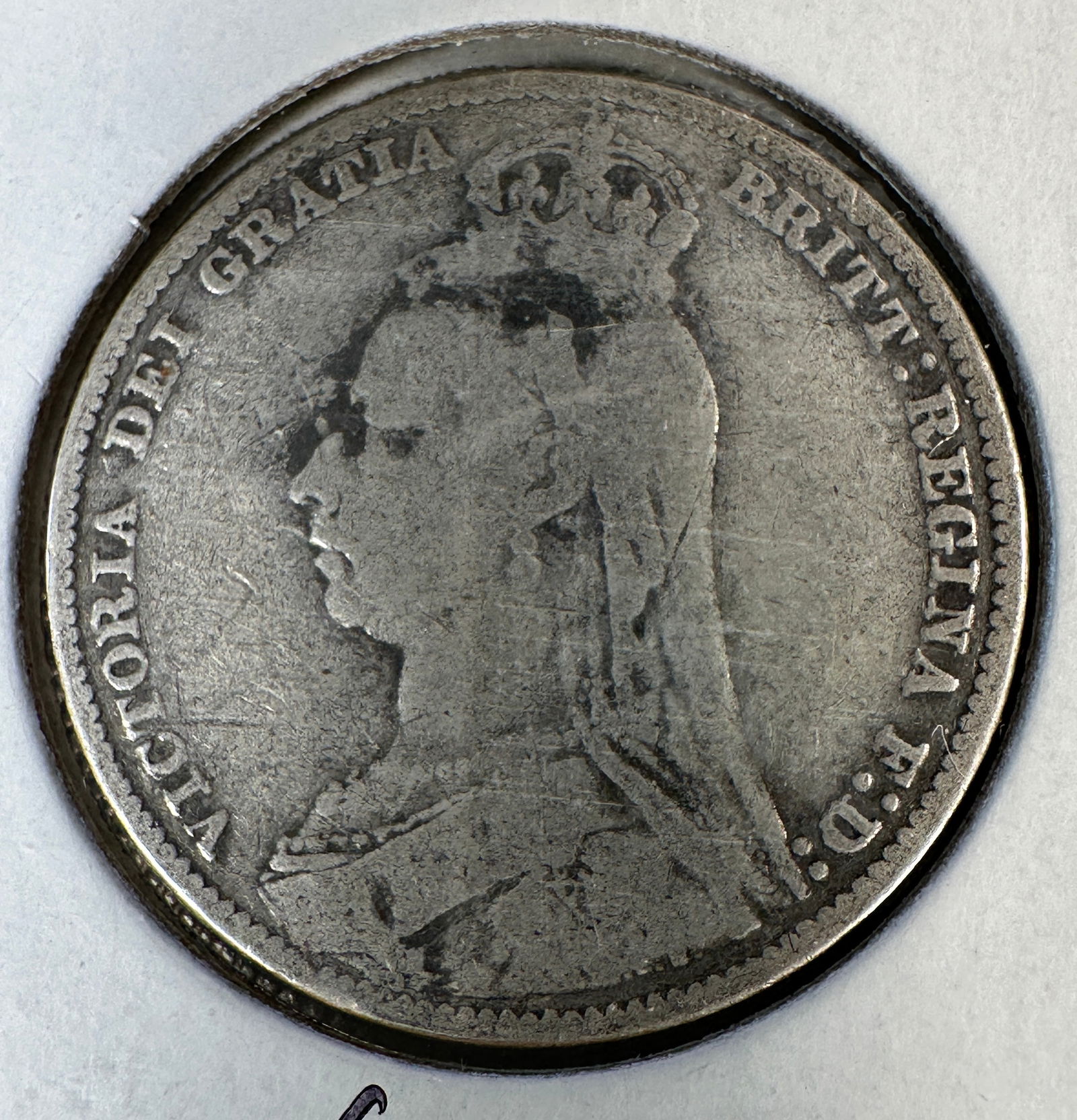 1890 Great Britain Victoria One Shilling .925 Silver Coin (1 of 2)