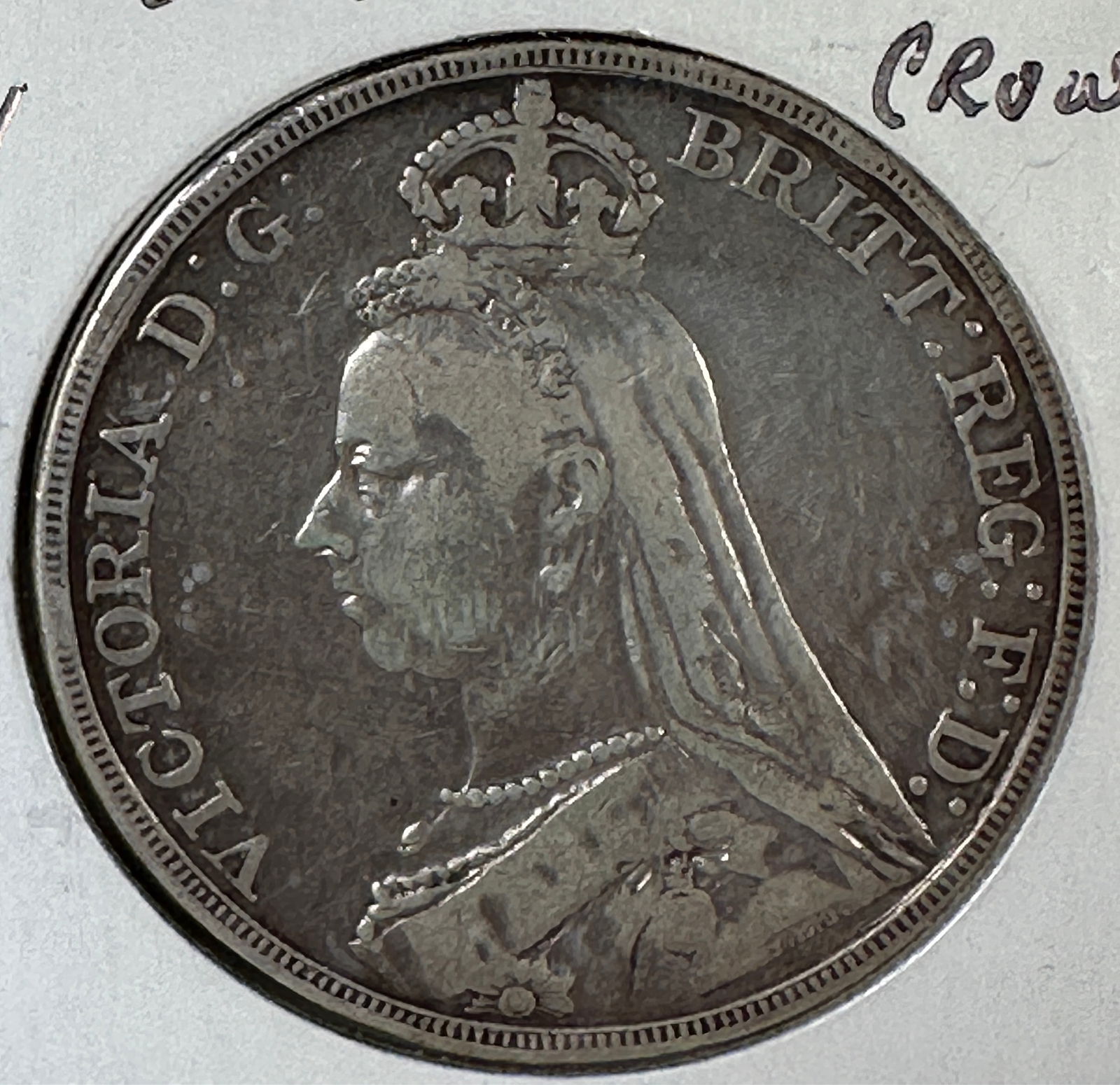 1889 Great Britain Victoria - One Crown .925 Silver Coin (1 of 2)
