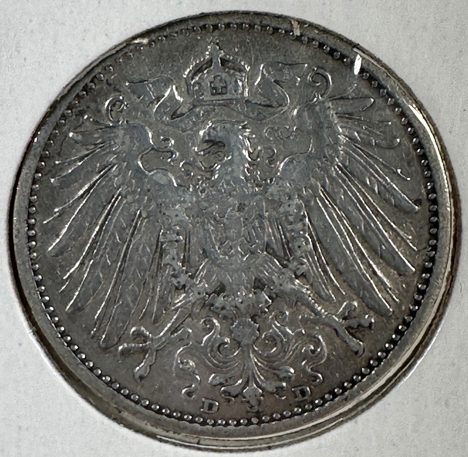-*1910 German Empire 1 Mark .900 Silver Coin (1 of 2)