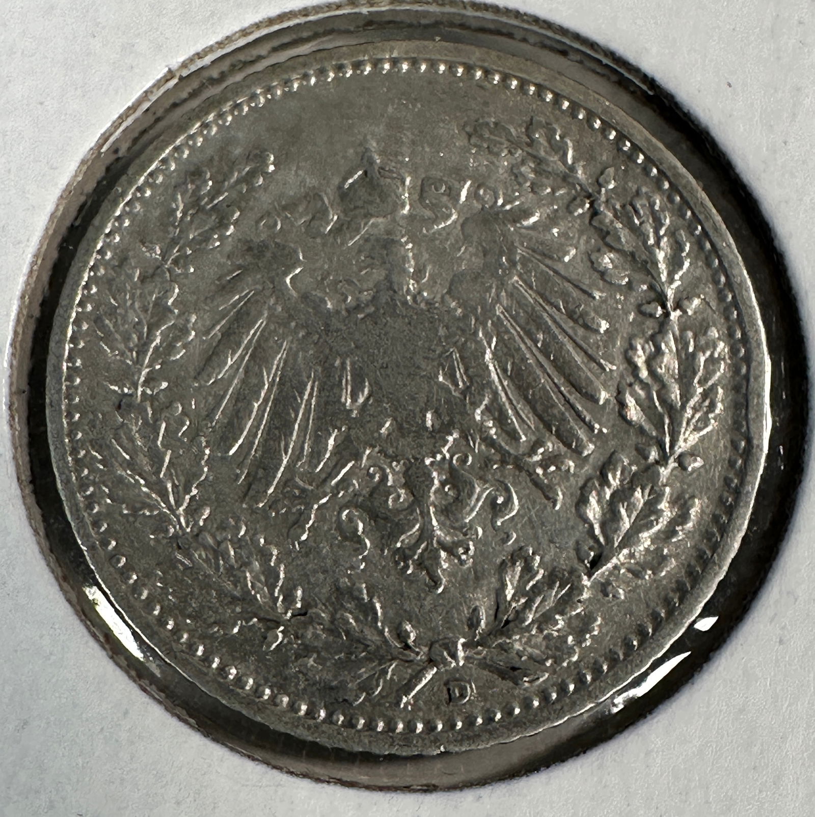 -*1906 German 1/2 Mark .900 Silver Coin (1 of 2)