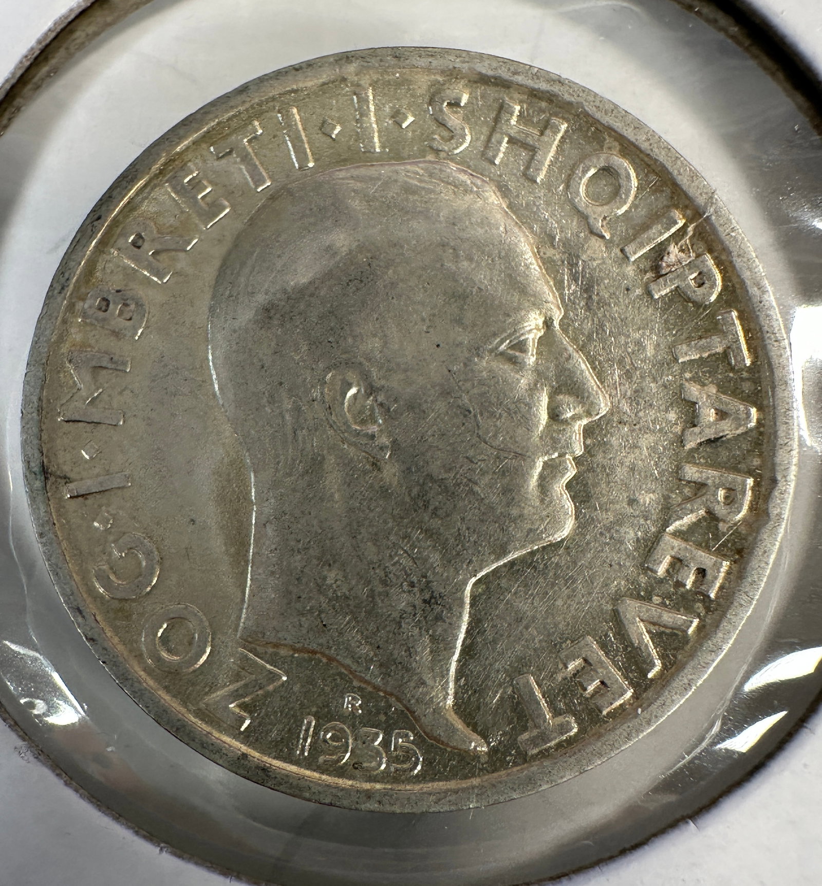 1935 Albania 1 Frang Ar .835 Silver Coin - Zog I: Item(s) as titled. Ungraded; condition varies. See images.