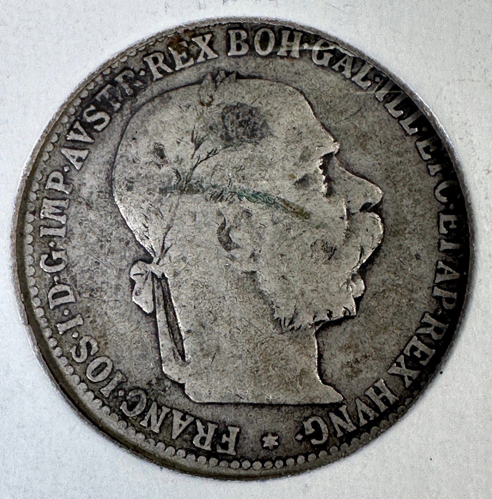 1893 Austro-Hungarian Emp. 1 Corona .835 Silver Coin - Austria: Item(s) as titled. Ungraded; condition varies. See images.
