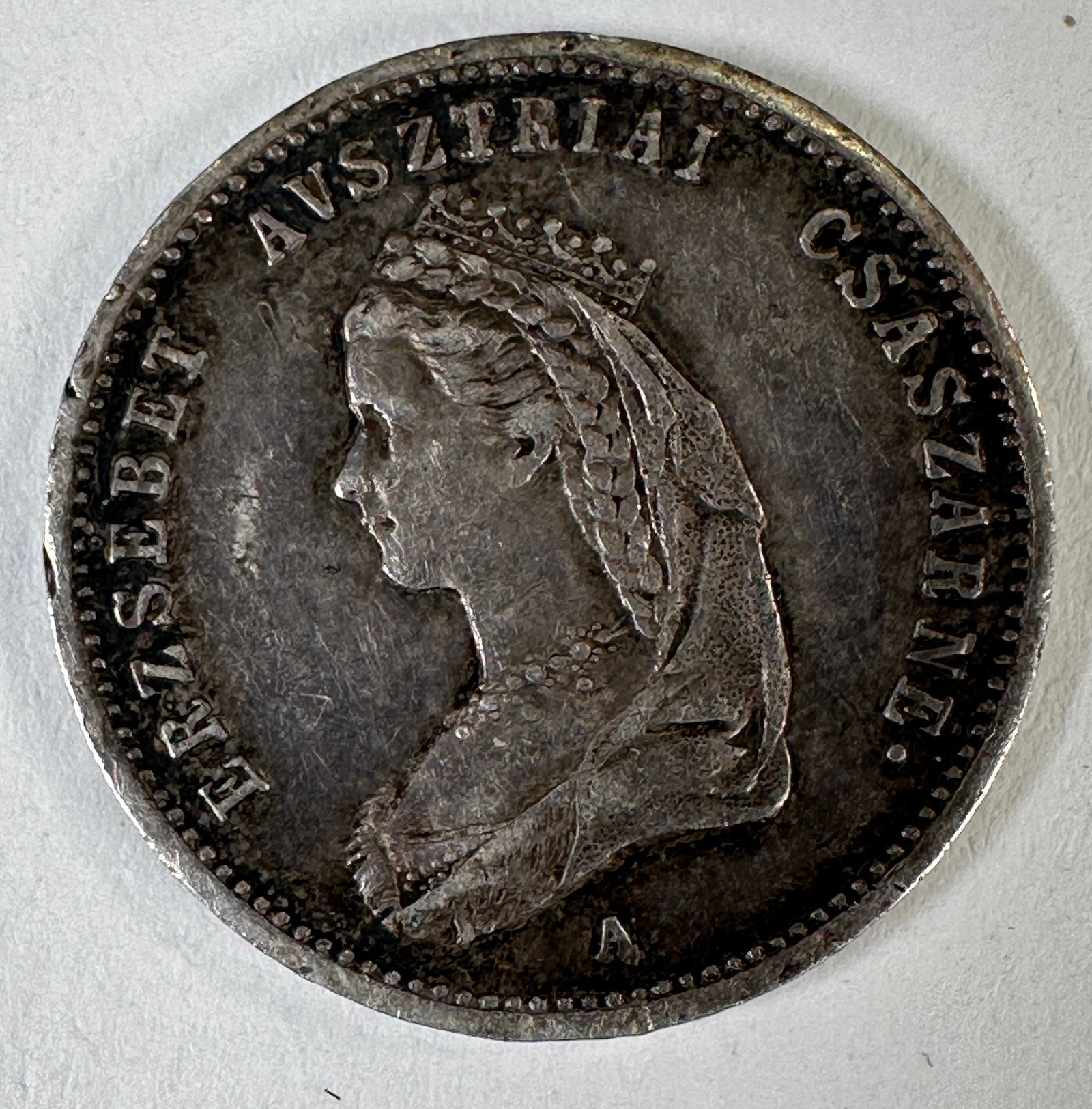 1837 - 1898 Austro-Hungary .900 Silver Coin - Empress Elisabeth of Austria (1 of 2)