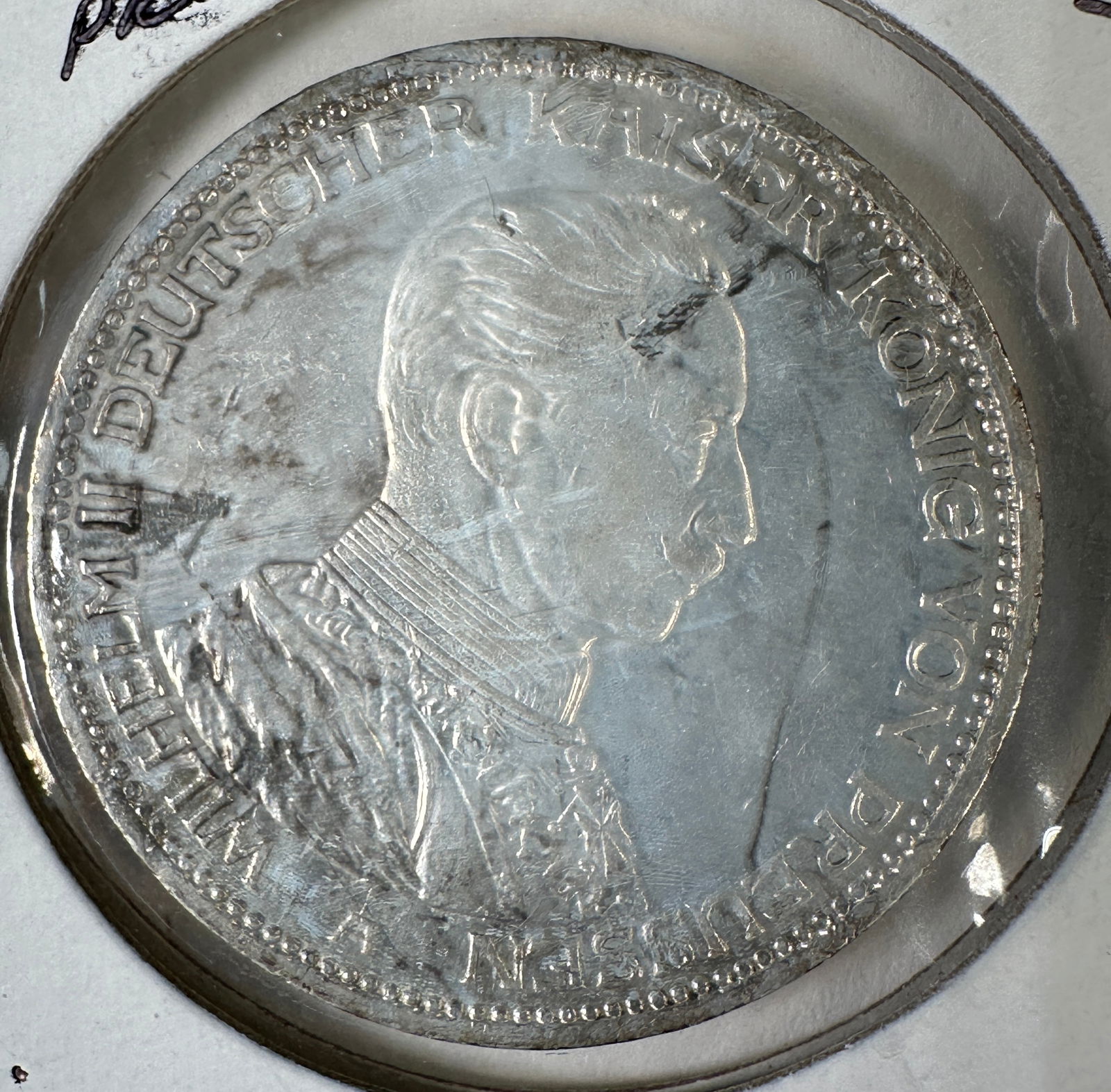 1914 Germany Emp. 3 Mark .900 Silver Coin - Prussia (1 of 2)