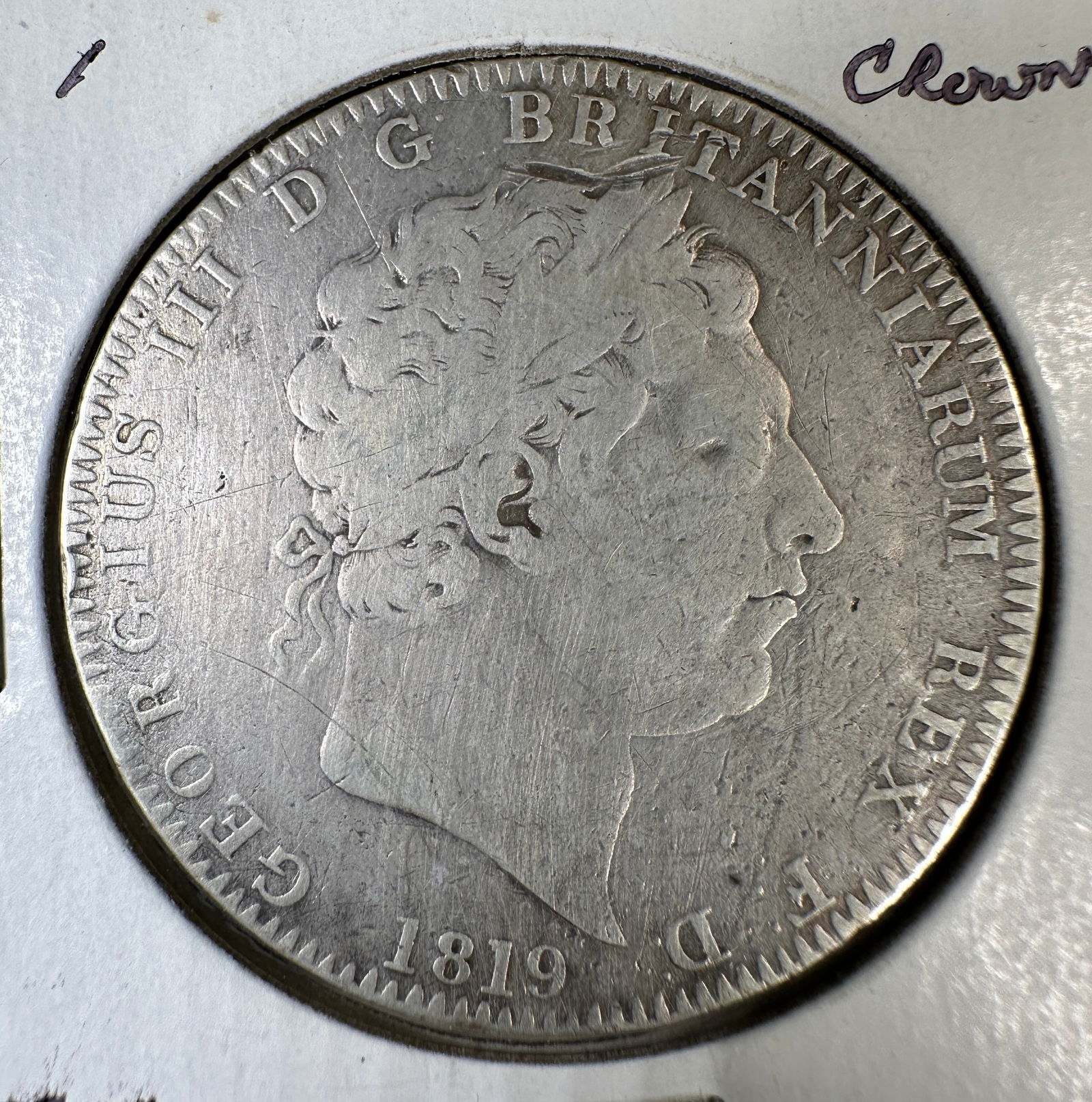 1819 Great Britain 1 Crown .925 Silver Coin - George III (1 of 2)