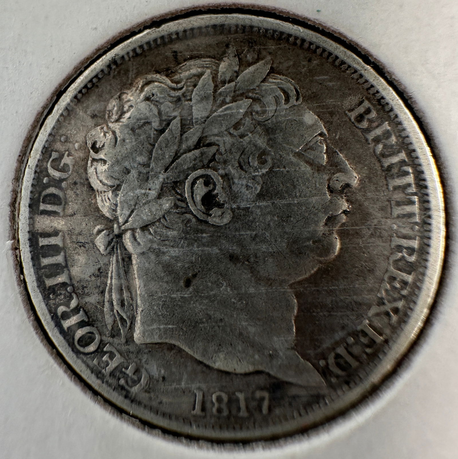 1817 Great Britain 6 Pence .925 Silver Coin - George III (1 of 2)