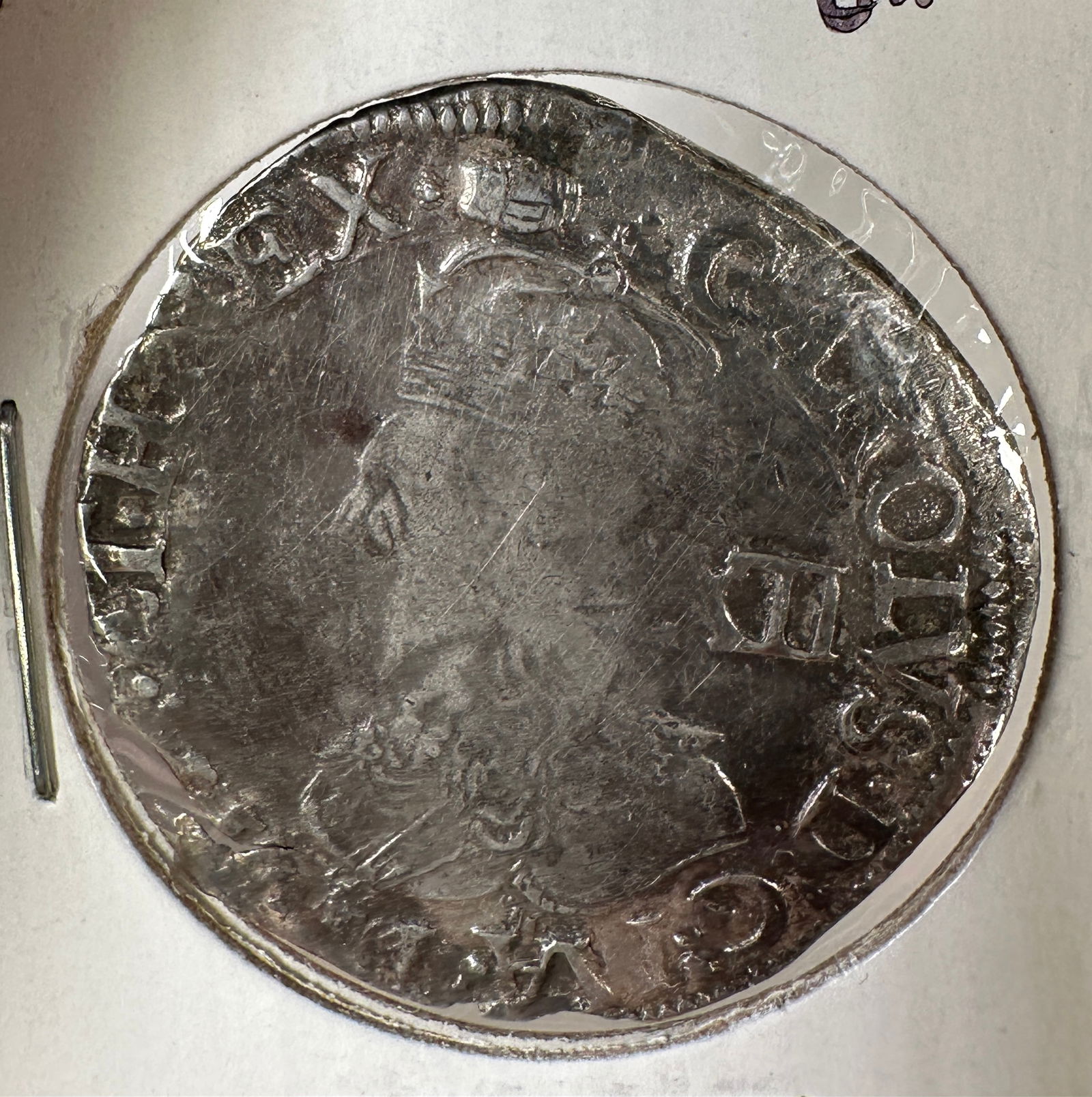 Great Britain 1 Shilling .925 Silver Coin - Charles I (1 of 2)