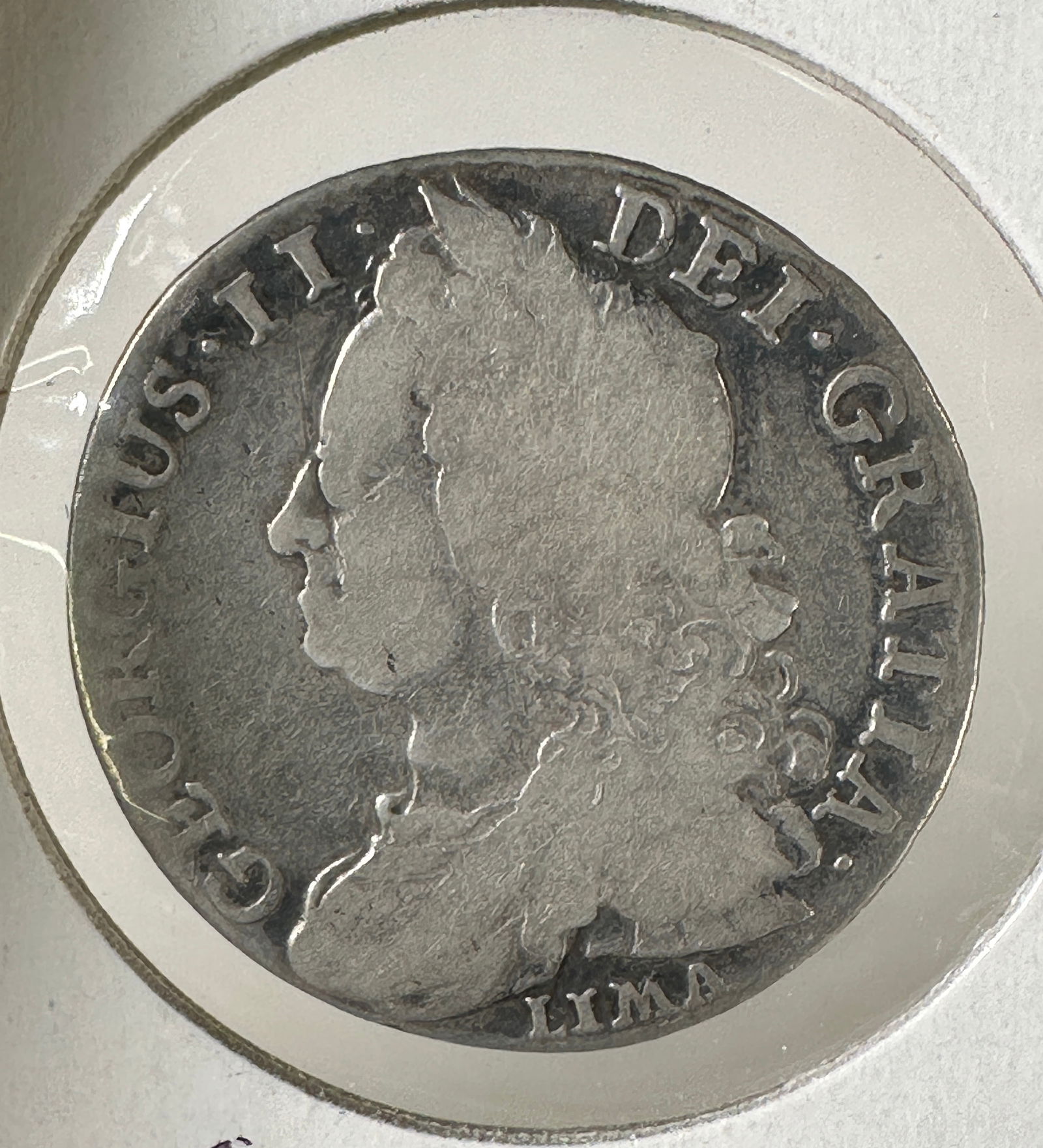 1745 Great Britain 1 Shilling .925 Silver Coin - George II ''Lima'' (1 of 2)