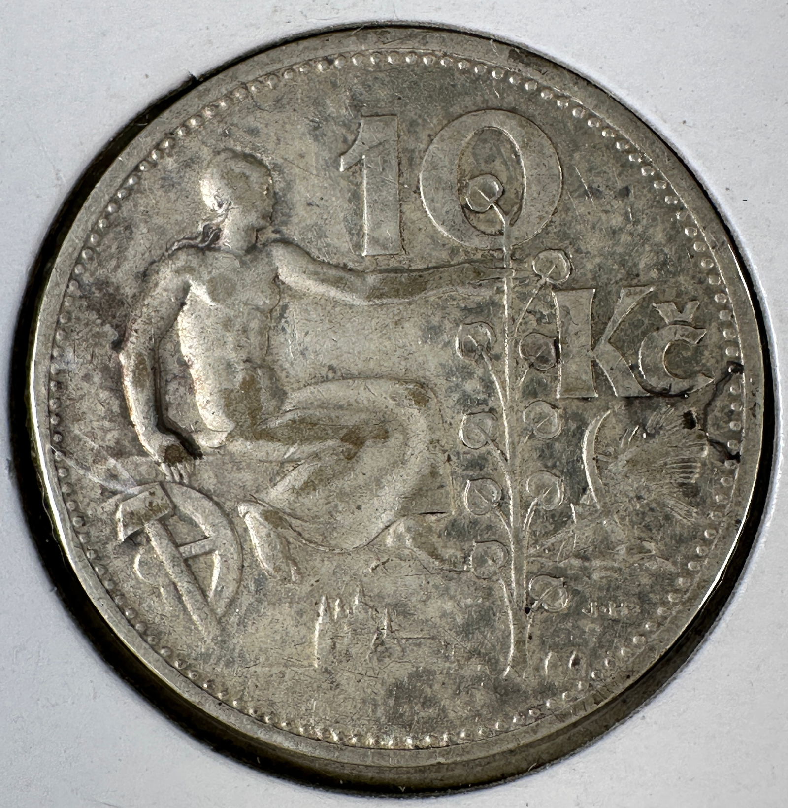 1930 Czechoslovakia 10 Korun .700 Silver Coin (1 of 2)