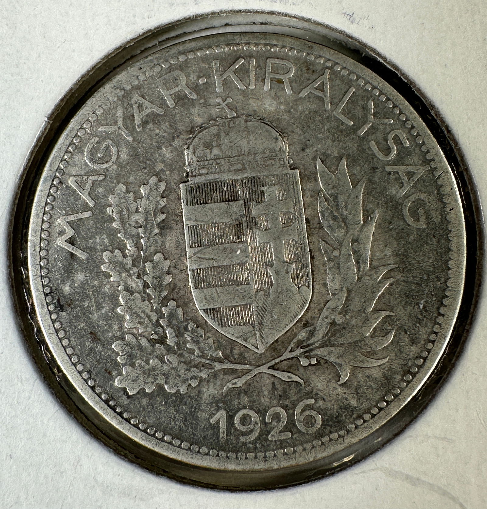 1926 Hungary Regency Period 1 Pengo .500 Silver Coin (1 of 2)
