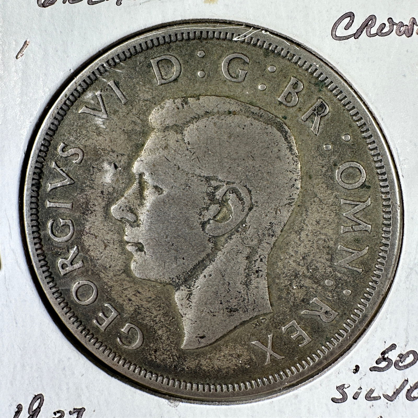 1937 Great Britain 1 Crown .500 Silver Coin - George VI (1 of 2)