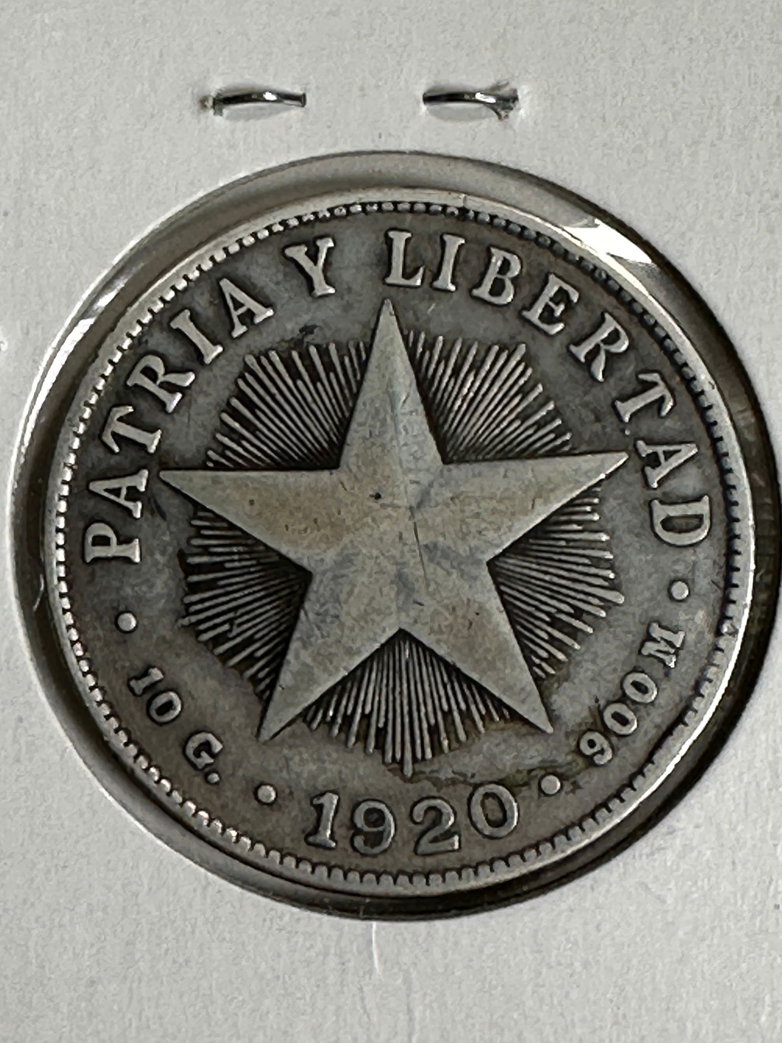 1920 Cuba 1st Republic 40 Centavos .900 Silver Coin (1 of 2)