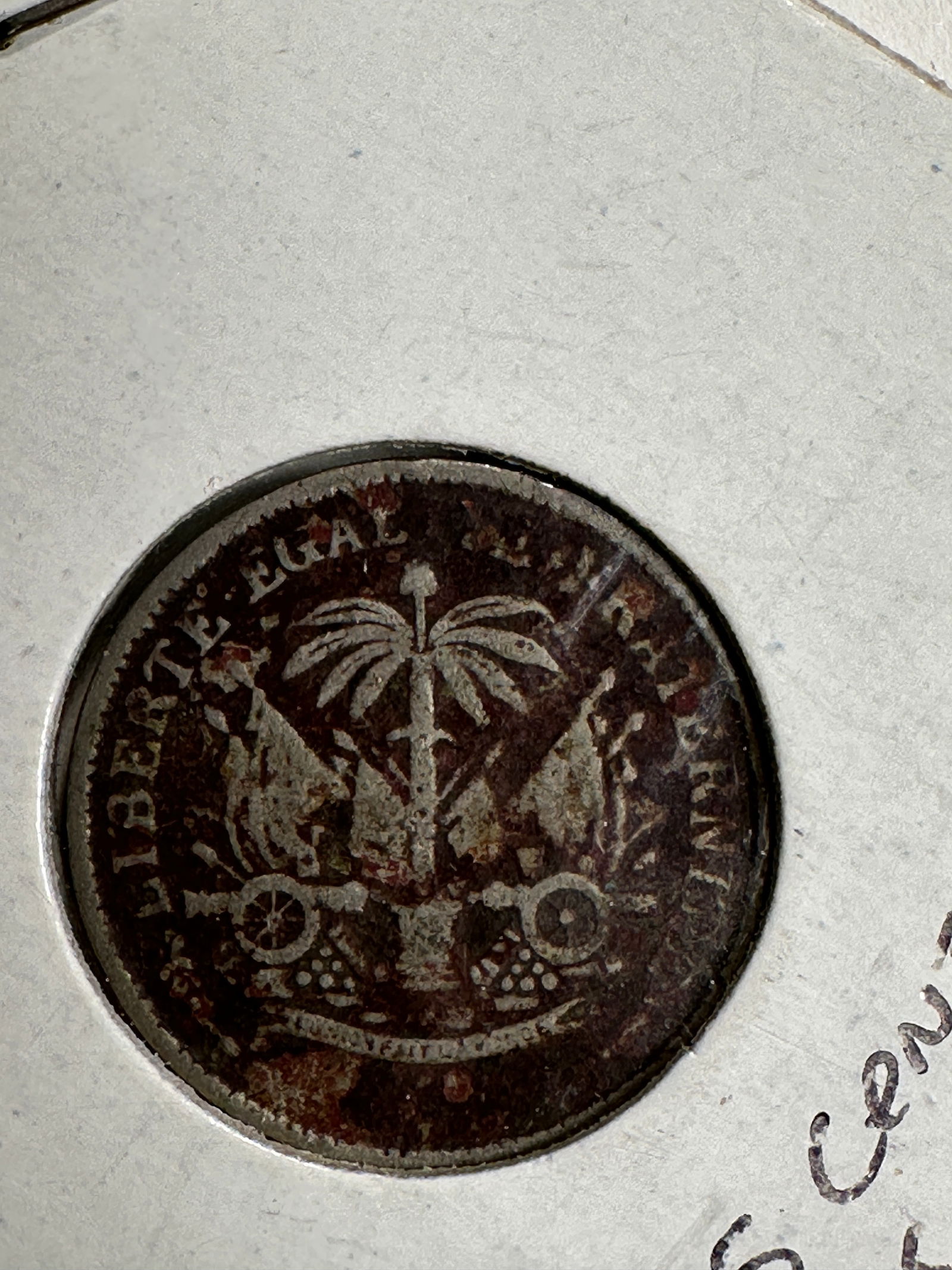 Haiti 5 Centimes Silver Coin: Item(s) as titled. Ungraded; condition varies. See images.