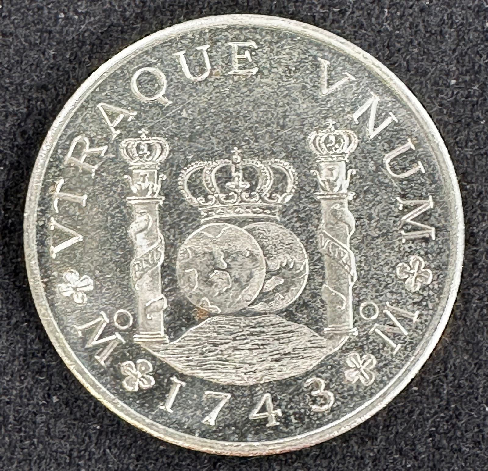 1743 Spanish Colonial 8 Reales Silver Coin - Philip V: Item(s) as titled. Ungraded; condition varies. See images.