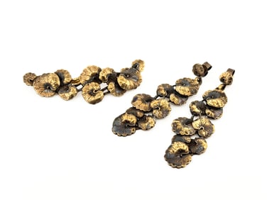 Jo Michels Sterling Silver Floral Earrings & Brooch Set