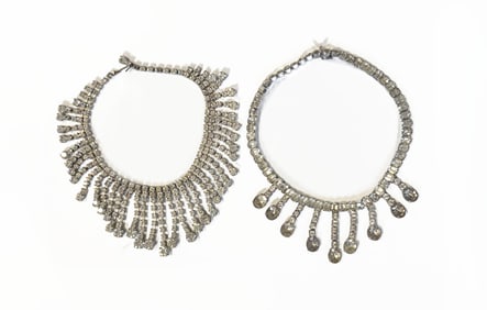 Two Rhinestone Fringe Necklaces