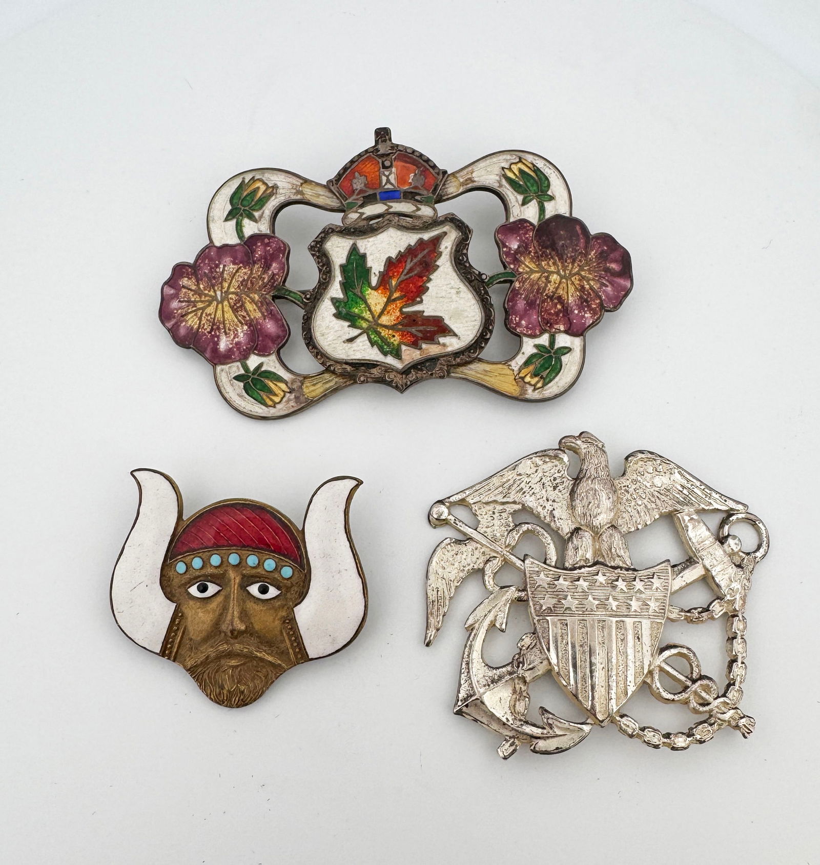 Enamel & Silver Group: 73.6g3" long (largest)