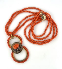 14k Gold Coral Necklace