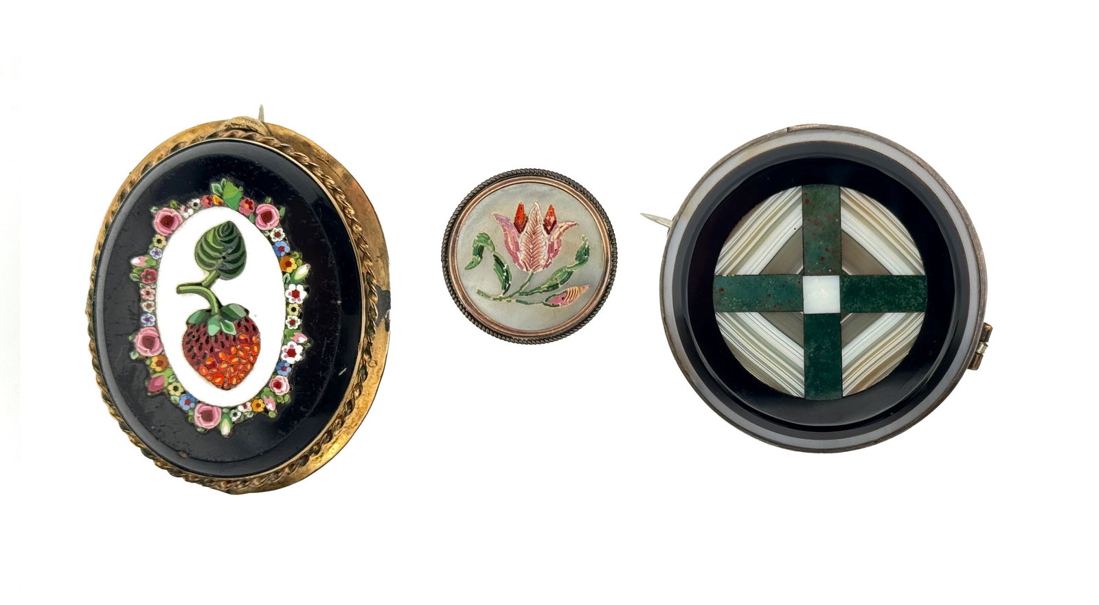 Three Micro Mosaic Brooches (1 of 7)