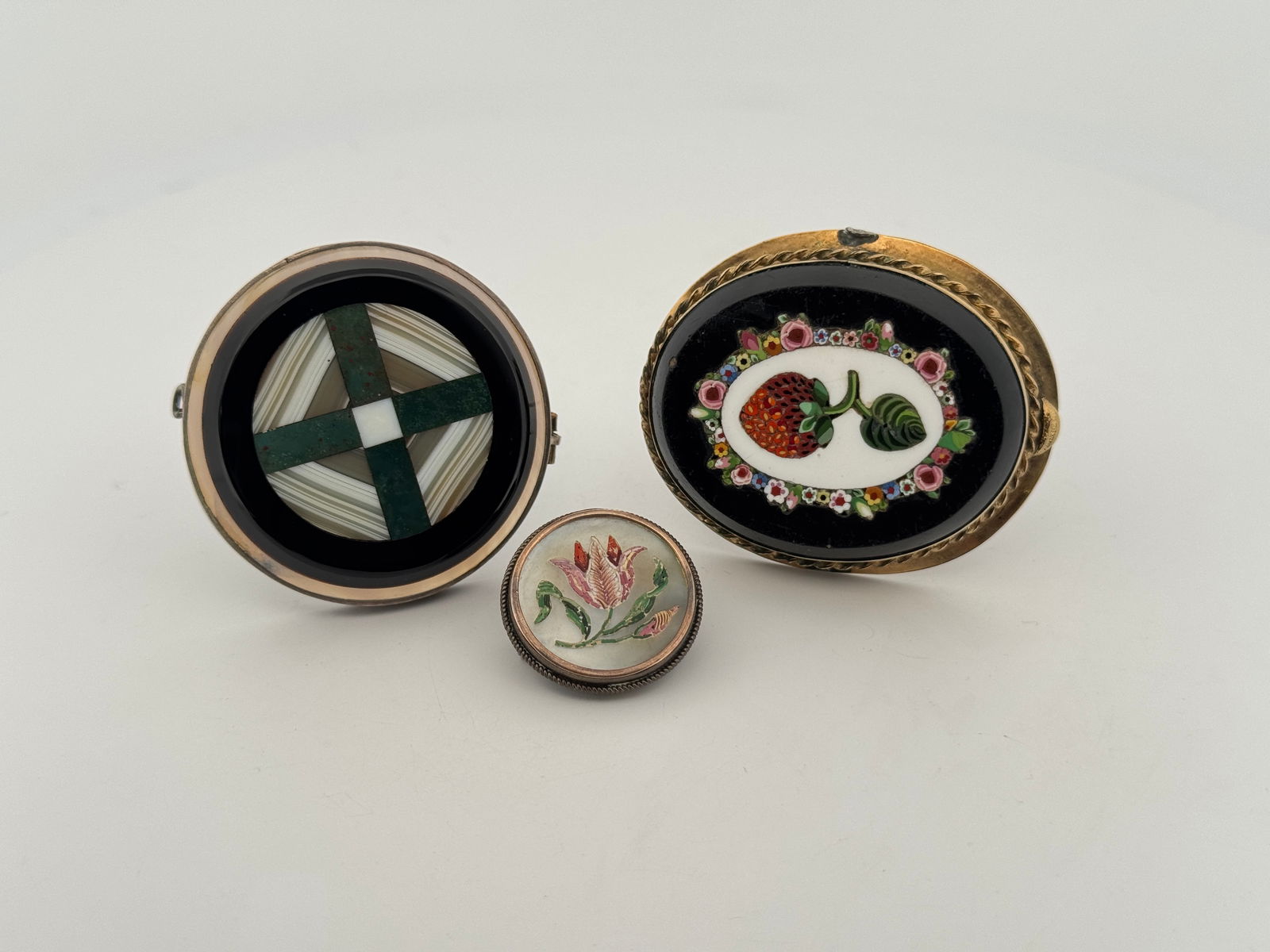 Three Micro Mosaic Brooches - 2
