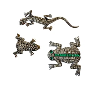 Three Reptile Brooches
