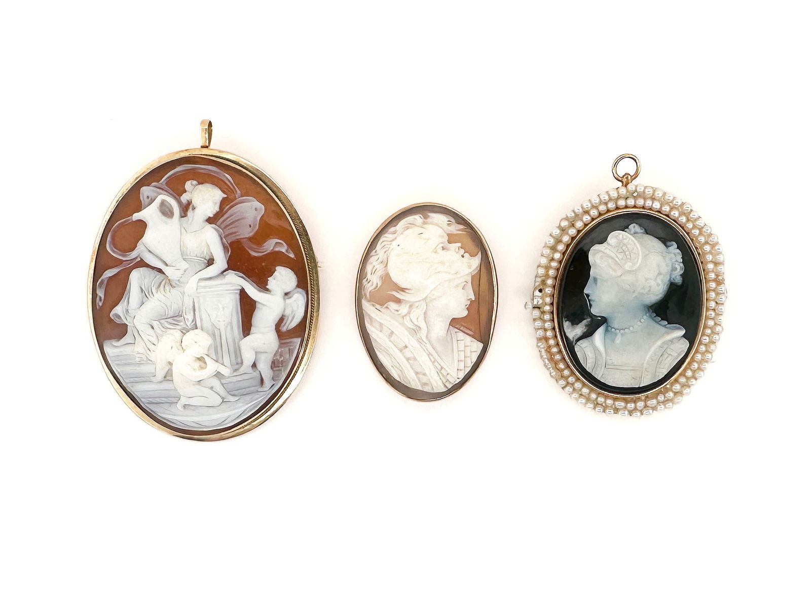Three 14k Cameo Brooches (1 of 7)