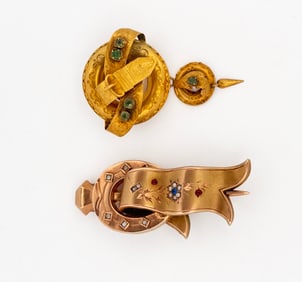 Two 14k Victorian Brooches