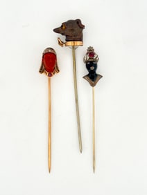 Three Antique Figural Stick Pins