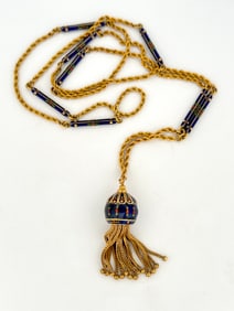 Antique French 18k Enamel Necklace