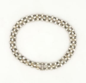 Antique Pearl & Diamond Bracelet