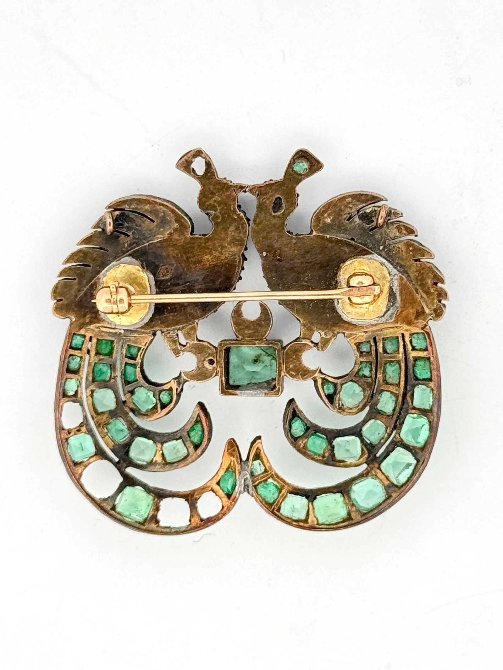 Emerald Peacock Brooch - 2