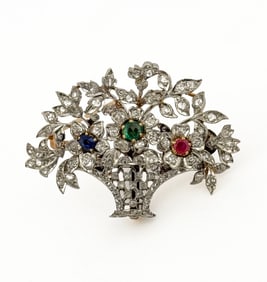 Platinum Diamond Bouquet Brooch