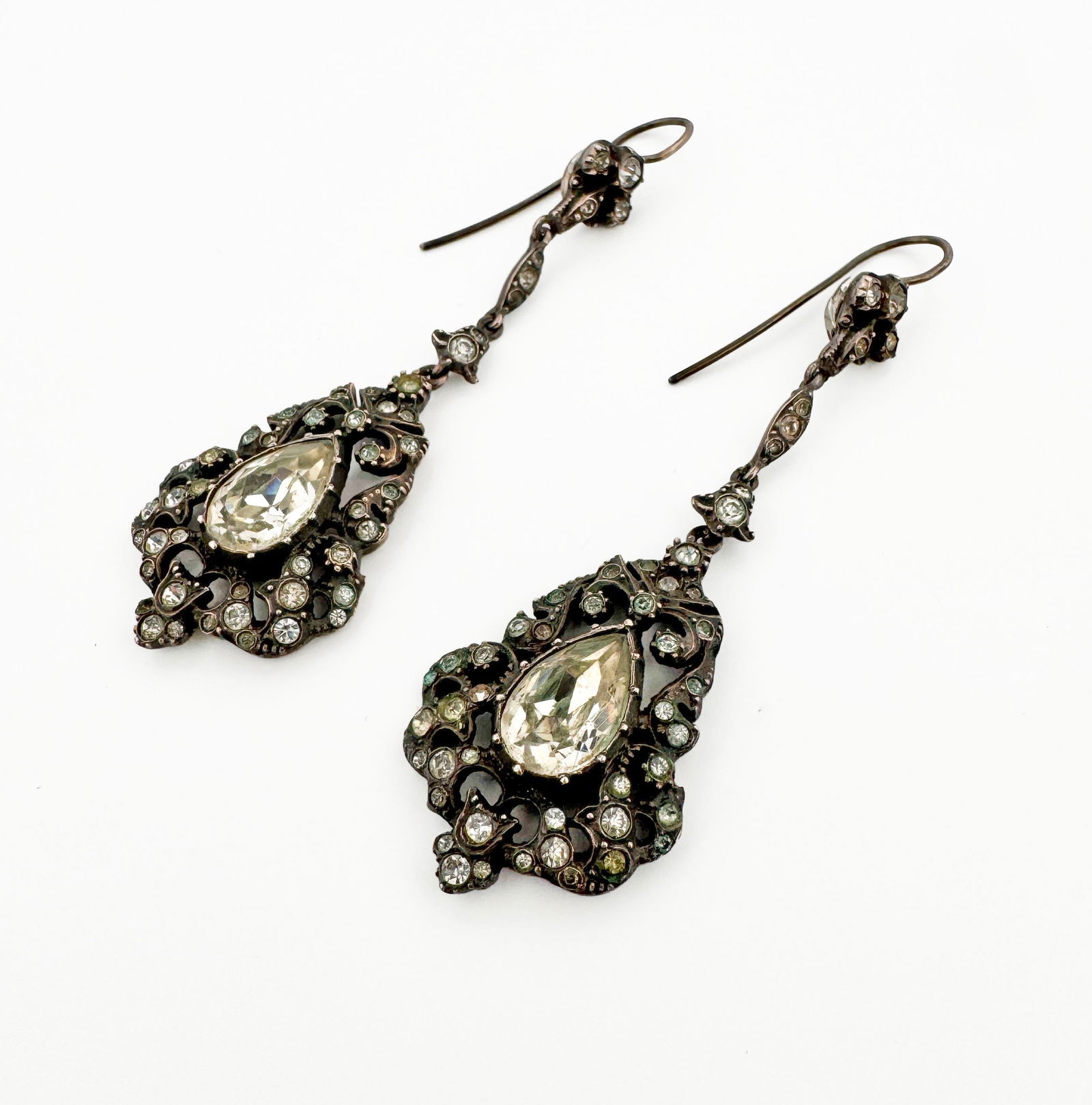 Silver Paste Drop Earrings - 2