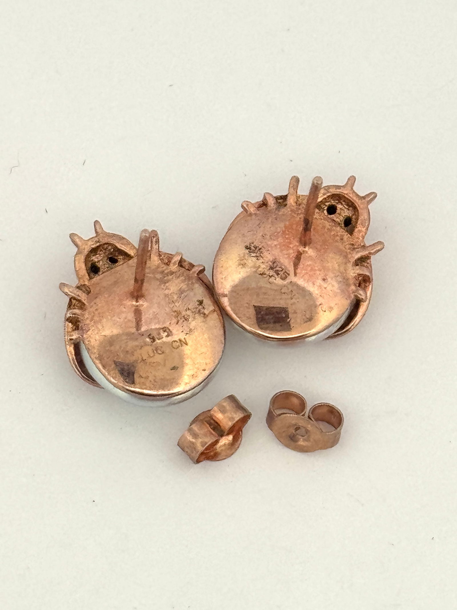 Ladybug Pearl Stud Earrings - 2