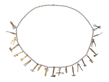 Gold Tone Tool Charm Necklace