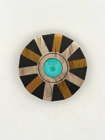 Cecilia ToÃ±o Piedra Negra Sterling Silver Turquoise Pin