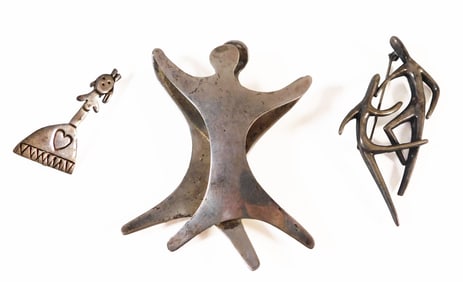 Three Sterling Silver Figural Brooches