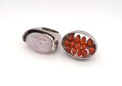 Two Sterling Articulated Rings, Jean Paul Gaultier