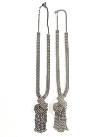 Pair of Rhinestone Tassel Pendant Necklaces