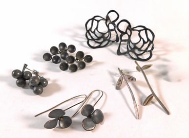 Five Pairs of Mixed Metal Earrings
