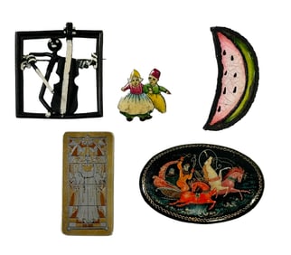 Group of Five Assorted Brooches