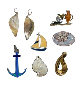 Eight Nautical Pins and Pendants