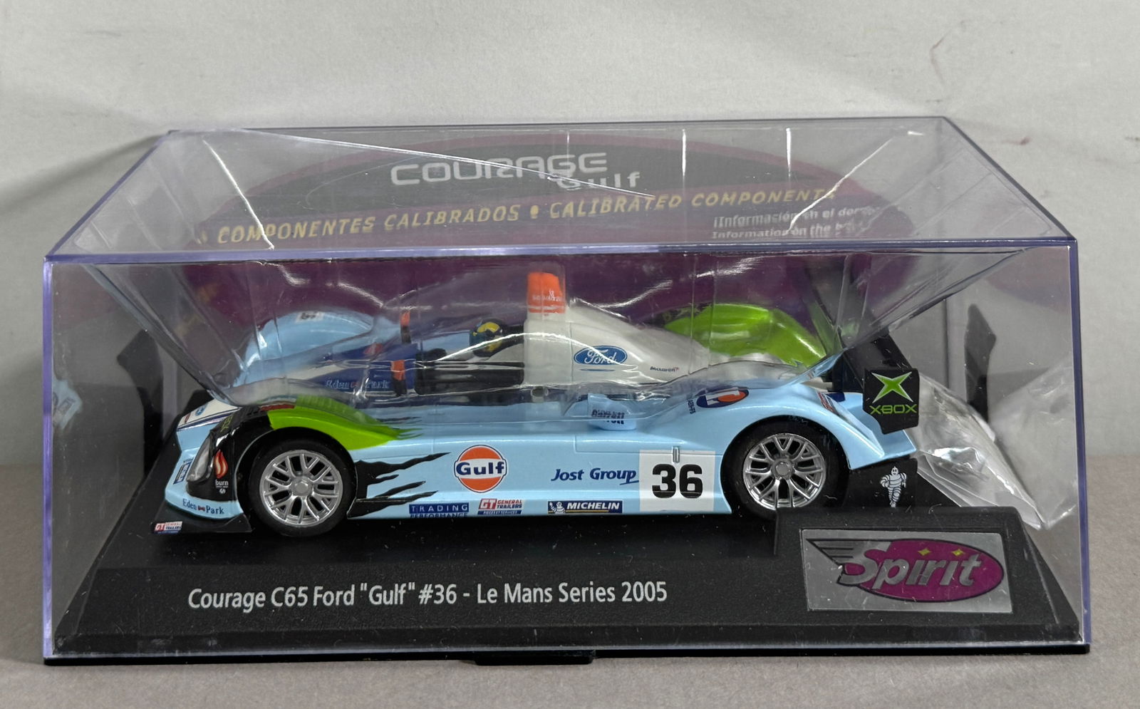 Spirit Courage C65 Ford Gulf Le Mans Series 2005 #36: Courage C65 Ford Gulf Le Mans Series 2005 #36 1/32 Slot Car. Reference #0601202, with original case. 