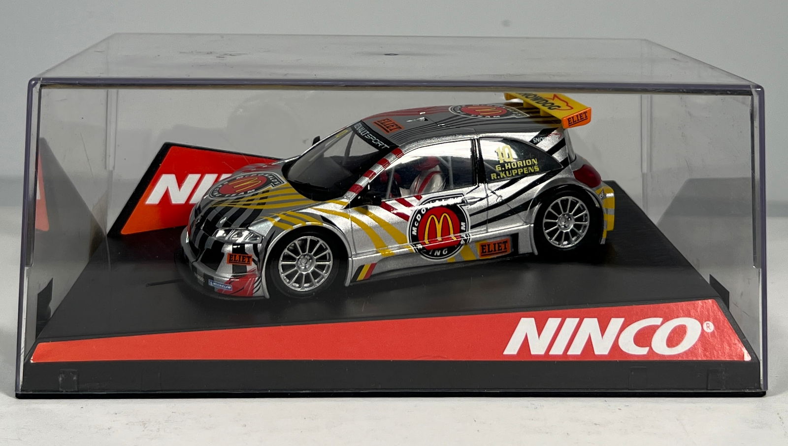 Ninco Renault Megane McDonald's #10: Ninco Renault Megane McDonald's #10 1/32 Slot Car. Reference #50452, with original case. 