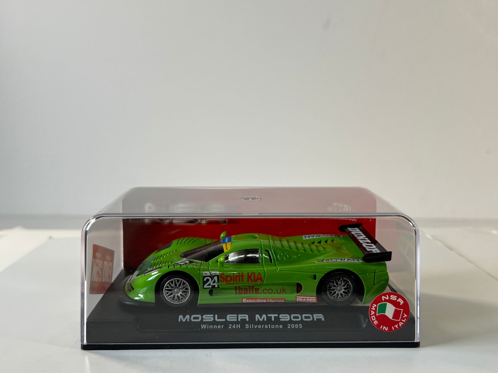 NSR Mosler MT900R Winner 24h Silverstone 2005 #24: Mosler 1009 MT900R Winner EVO 1st 24h Silverstone 2005 #24 Spirit KIA 1/32 Slot Car, with original case. 