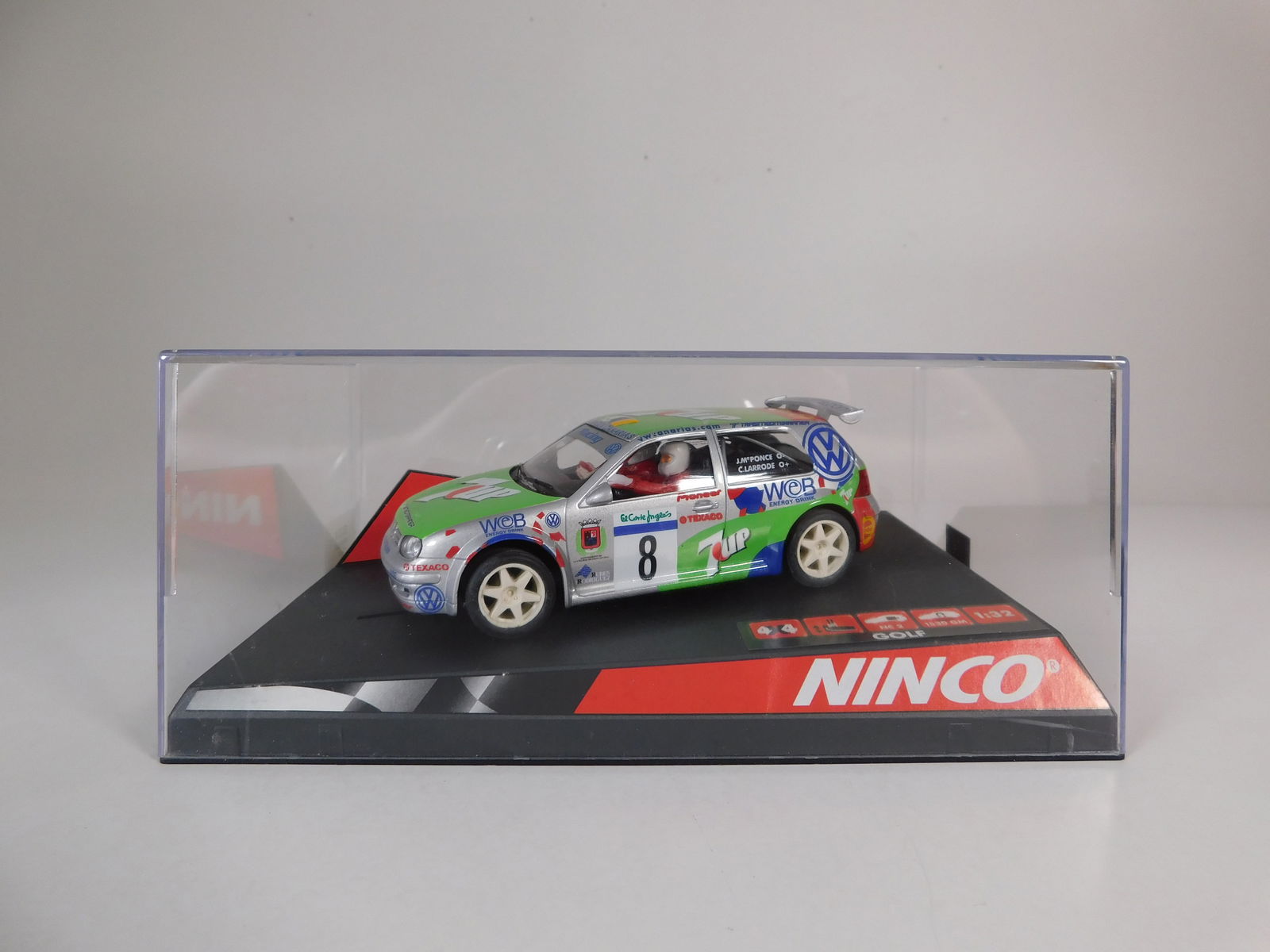 Ninco VW Golf #8: Ninco VW Golf 7 Up #8 1/32 Slot Car. Reference #50274, with original case. Weight: 9.6 oz.